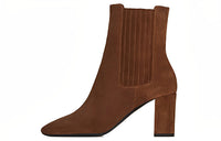 SAINT LAURENT LOU Chelsea Boots Women's Dark Brown