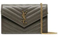 SAINT LAURENT Leather Shoulder Bag Regular Women's Umber