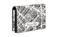 DIOR Calfskin Wallet Mini Women's Black/White
