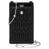 MIU MIU Soft Sheep Leather One Shoulder Crossbody Cell Phone Pouch Women's Black