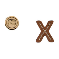 MIU MIU Leather Metal Earrings Women's Cognac