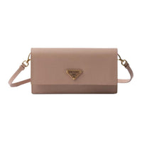 PRADA Saffiano Leather Shoulder Bag Mini Women's Nude Pink