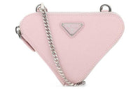 PRADA Saffiano Leather Portable One Shoulder Crossbody Clutch Mini Women's Pink