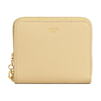 CELINE Grain Calfskin Wallet Small Size Women's Yellow