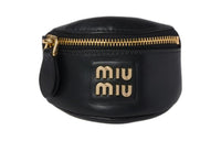 MIU MIU Wander Series Leather Wrist Bag Mini Women's Black