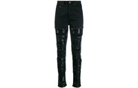 SAINT LAURENT Sequin embellished Ripped Skinny Jeans