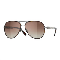 CHANEL Metal Zircon Aviator Sunglasses Unisex Tortoiseshell
