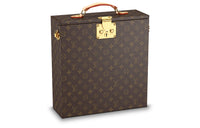 LOUIS VUITTON Canvas Whiskey Wine Box Portable Storage Box Women's Brown