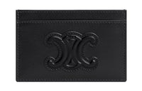 CELINE Triomphe Cow Leather Card Holder, Wallet, Card Holder Regular Unisex Black