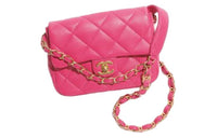 CHANEL Classic Flap CF Lambskin Shoulder Bag Crossbody Bag Mini Women's Pink