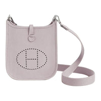 HERMES Evelyne Clemence Leather Shoulder Bag Crossbody Bag Women's Light Purple