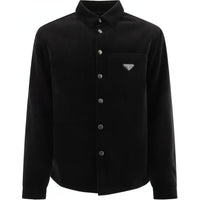 PRADA Long-Sleeved Logo Plaque Shirt