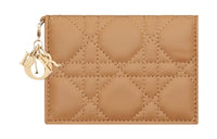 DIOR Lady Dior Lambskin Card Holder Regular Women's Light Brown
