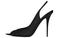 SAINT LAURENT Slim Heel One Strap Sandals Women's Black