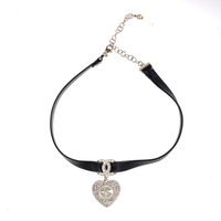 CHANEL Metal, Sheepskin, Artificial Pearl, Rhinestone Necklaces Women's Black