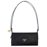 PRADA Cow Leather Shoulder Bag Women's Black