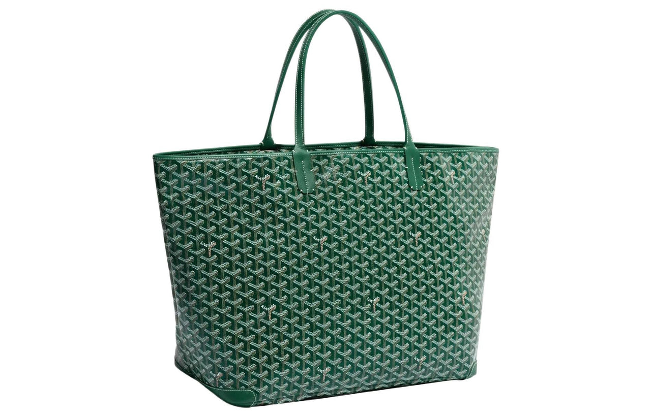 GOYARD Artois Canvas With Leather Tote Bag Shopping Bag Shoulder Bags Handbags Large Size Unisex Green
