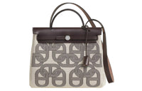 HERMES Herbag H Plume Canvas Portable One Shoulder Canvas Bag Crossbody Bag Regular Women's Ebony