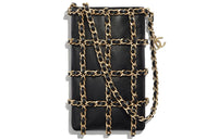 CHANEL Lambskin Crossbody Bags Cell Phone Pouch Regular Women's Black