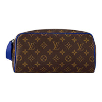 LOUIS VUITTON Dopp Kit Monogram Macassar Coated Canvas Toiletry Bag Men's Indigo