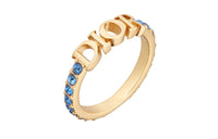 DIOR Metal Faux Crystal Rings Women's Gold