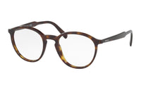 PRADA Plastic Round Eyeglass Frames Men's Tortoiseshell