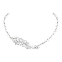 CHANEL 18K White Gold Necklaces Unisex Silver