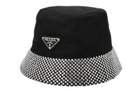 PRADA Logo Plaque Embellished Bucket Hat