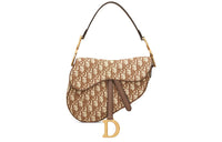 DIOR Saddle Jacquard Saddle Bag Handbag Shoulder Bag Women's Brown