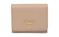 PRADA Cow Leather Wallet Women's Light Brown