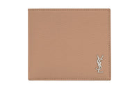 SAINT LAURENT CASSANDRE Grained Calfskin Wallet Men's Gray Brown