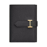 HERMES Bearn Epsom Calfskin Wallet Women's 89 Noir Black