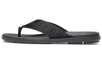 PRADA Nylon Tape Thong Sandals Black Leather Men's