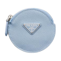 PRADA Saffiano Leather Coin Purse Women's Blue