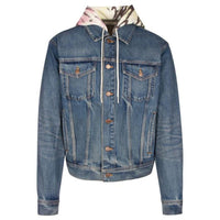 CELINE Double Layered Hooded Denim Jacket