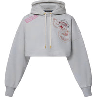 LOUIS VUITTON Travel Stamp Cropped Hoodie