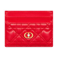 DIOR Jolie Lambskin Card Holder Women's Red