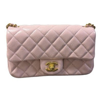 CHANEL Classic Flap CF Sheepskin Shoulder Bag Crossbody Bag Mini Women's Pink