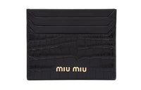 MIU MIU Matelassé Artificial Leather Wallet Women's Black