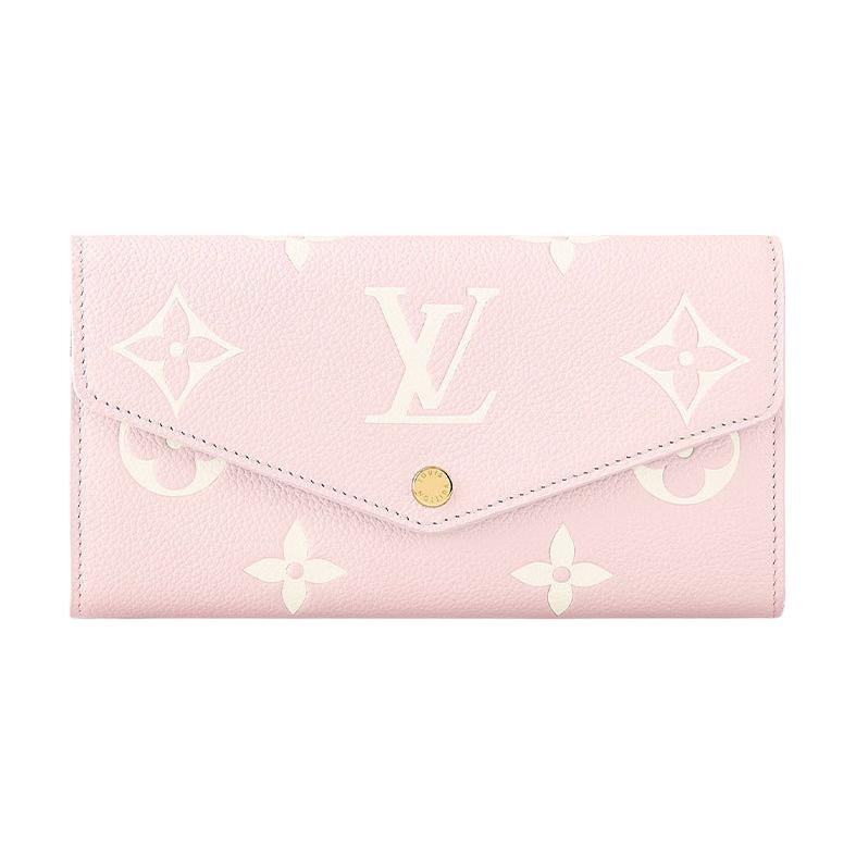 LOUIS VUITTON Cow Leather Wallet Women's Pink