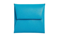 HERMES Bastia Chamkila Goatskin Wallet Women's 0F Bleu Frida Frida Blue