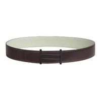 HERMES Calfskin Leather Belts Men's Brown Width: 3.8CM