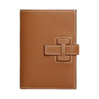 HERMES H Passant Epsom Leather Wallet Women's 37 Gold Brown