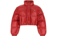 PRADA FW22 Solid Color Stand Collar Loose Fit Down Jacket Women's Red