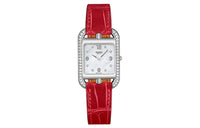 HERMES Cape Cod Collection Wrist Watch Quartz Movement Crocodile Leather Strap Silver Dial Women's Watch W044223WW00