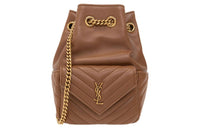 SAINT LAURENT Lambskin Crossbody Bag Shoulder Bag Women's Brown