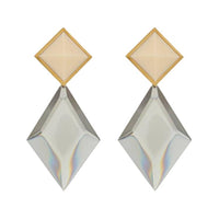 SAINT LAURENT Brass, Resin, Metal Earrings Unisex Gold