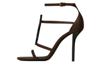 SAINT LAURENT CASSANDRA Strap Sandals Women's Black Chocolate