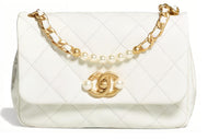 CHANEL 22c Early Spring Calfskin Mouth Flap Cover Mini Women's White