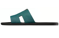 HERMES Epsom Stylish Sandals Men's Aqua Green